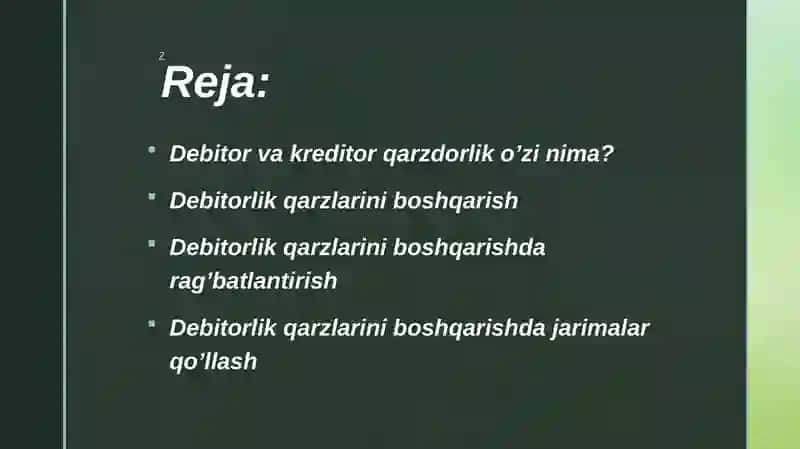 Debitorlik va Kreditorlik 2