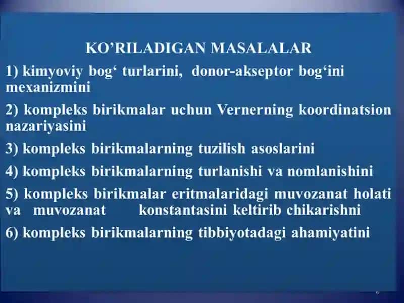 Kompleks birikmalar 2