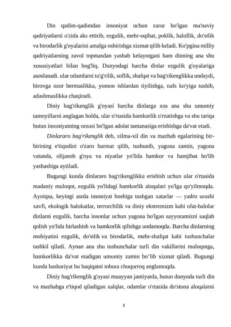 Diniy bag'rikenglik 2