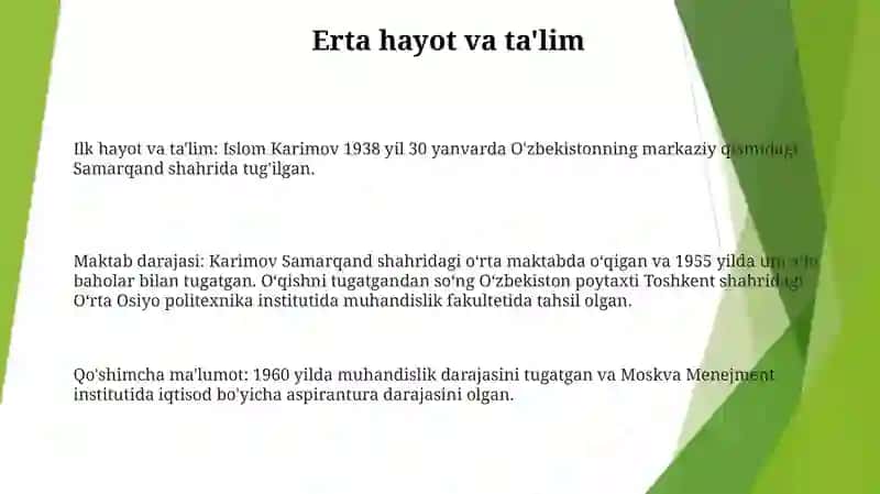 Islom Karimov Oʻzbekistonning Birinchi Prezidenti 2