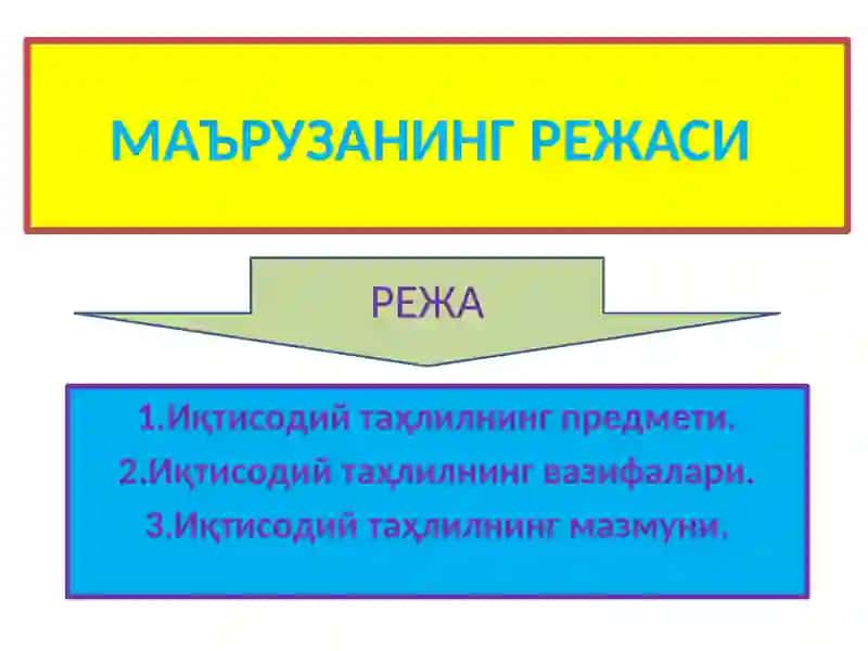 Iqtisodiy tahlilning predmeti, vazifalari va mazmuni 2