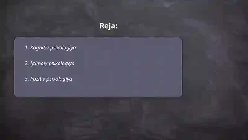 Psixologiyaning zamonaviy tendensiyasi 2