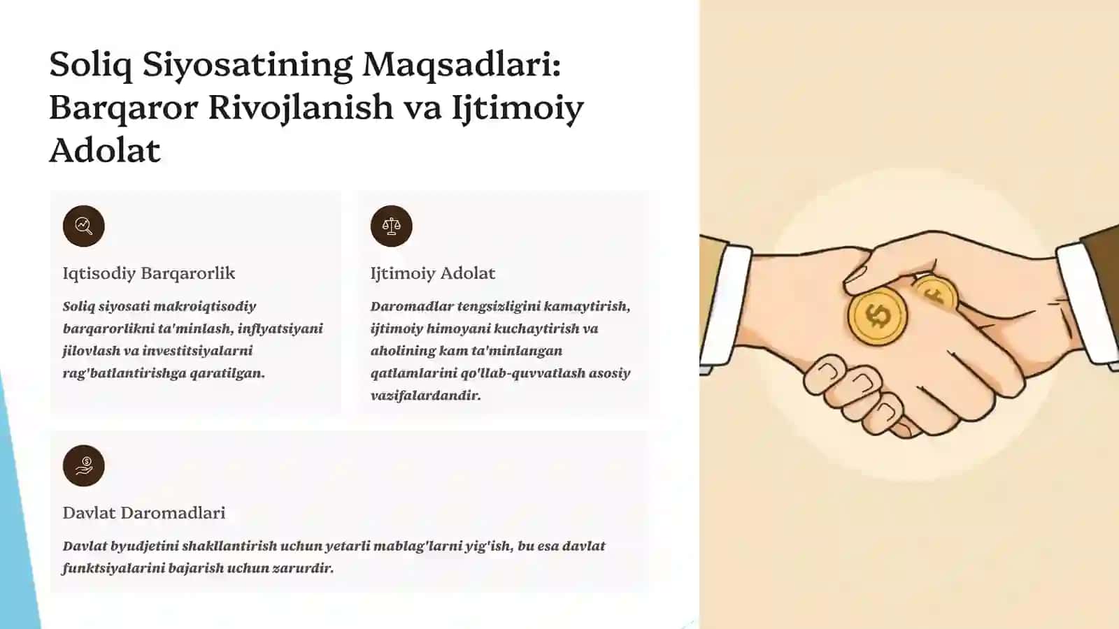 Davlat soliq siyosati. Asosiy tamoyillar va yo'nalishlar 2
