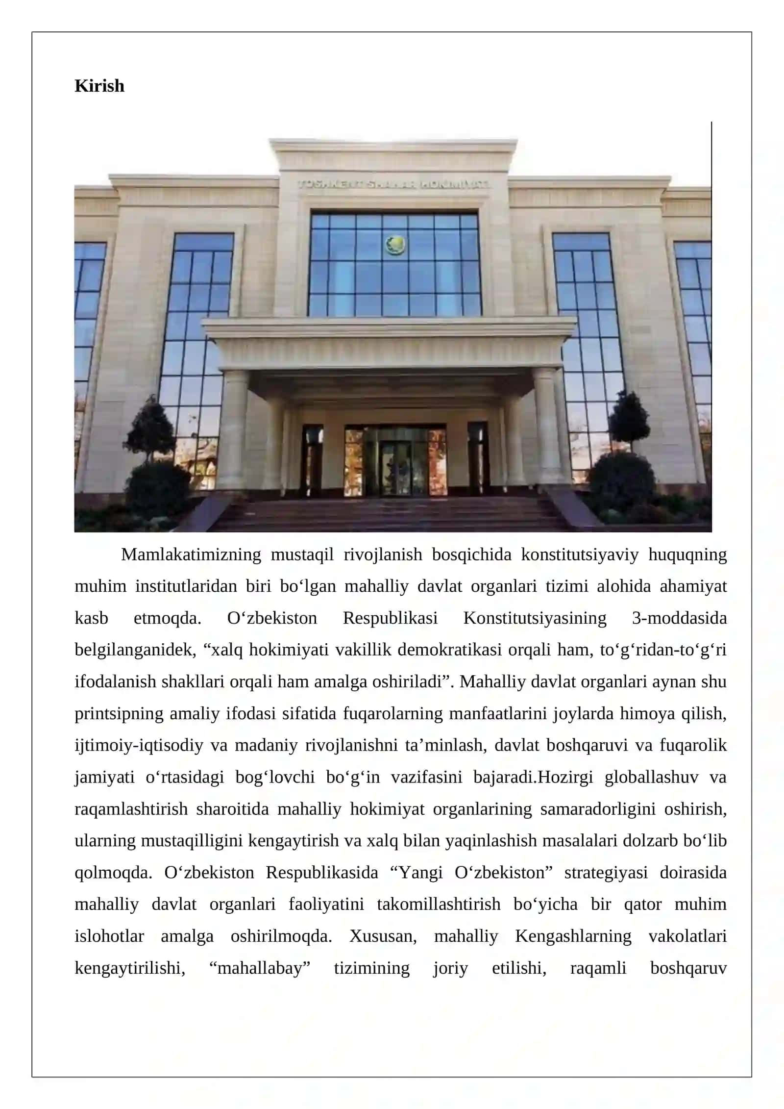 Mahalliy davlat organlari tizimi va takomillashuvi 2