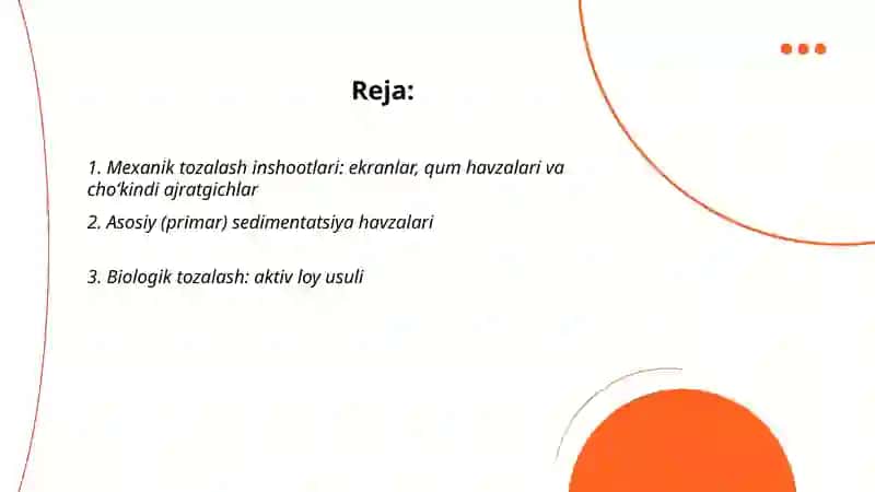 Oqava suvlarni tozalash usullari va inshootlari 2