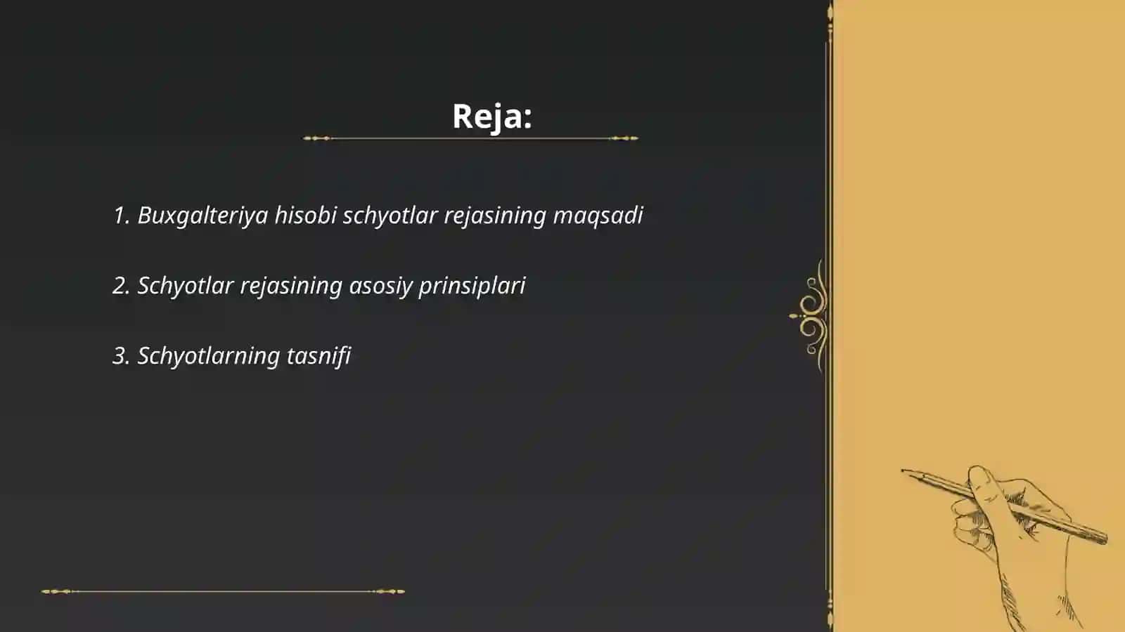 Buxgalteriya hisobi schyotlar rejasi va tarkibiy tuzilishi 2