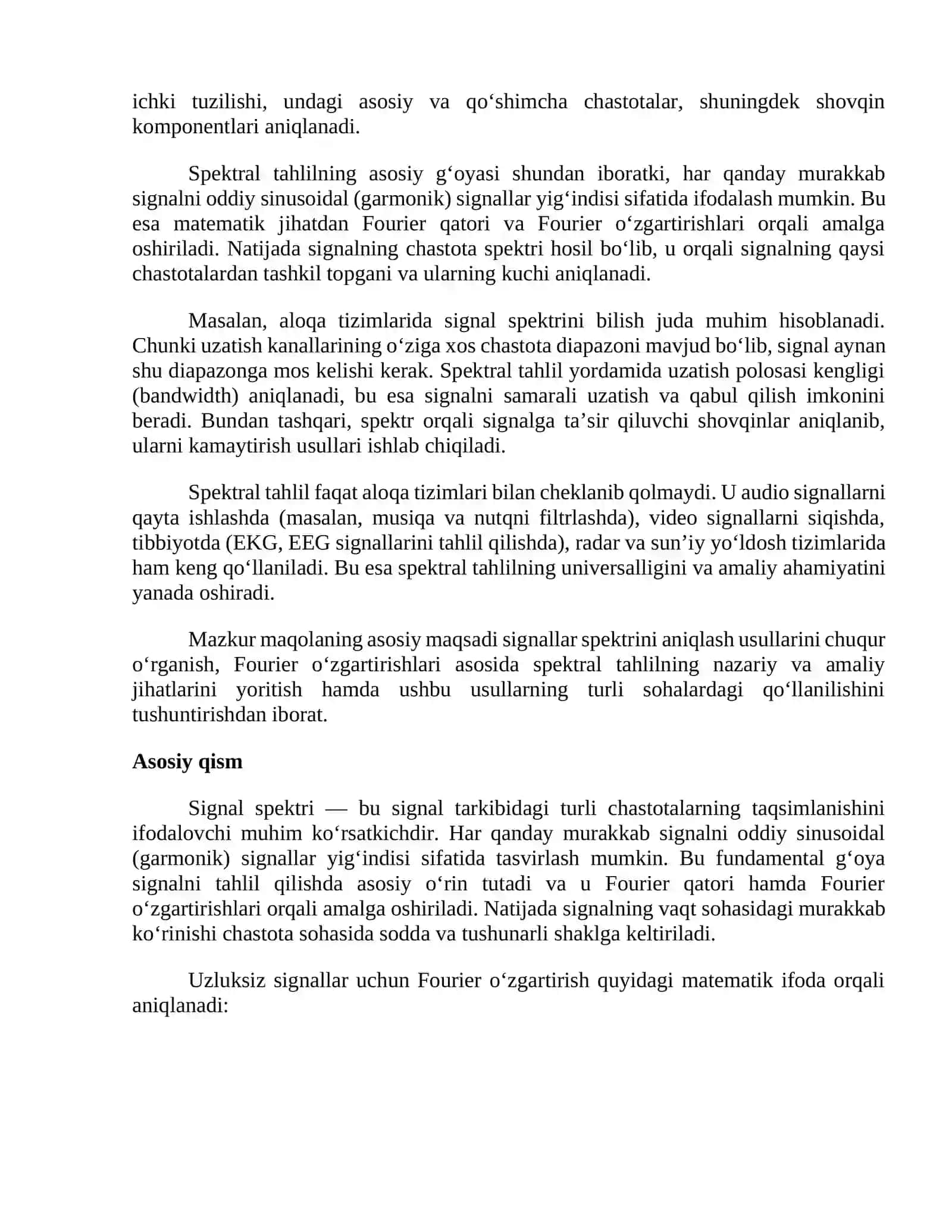 Signallar spektrini aniqlash 2