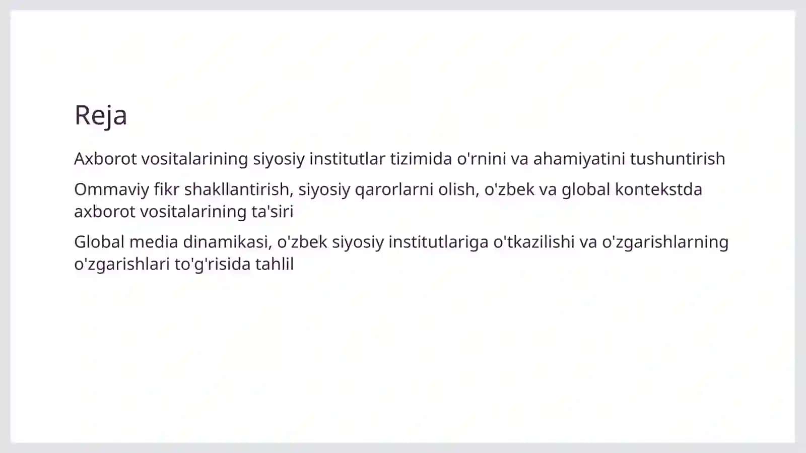 Axborot vositalarining siyosiy institutlar tizimida o'rnini va ahamiyatini tushuntirish 2