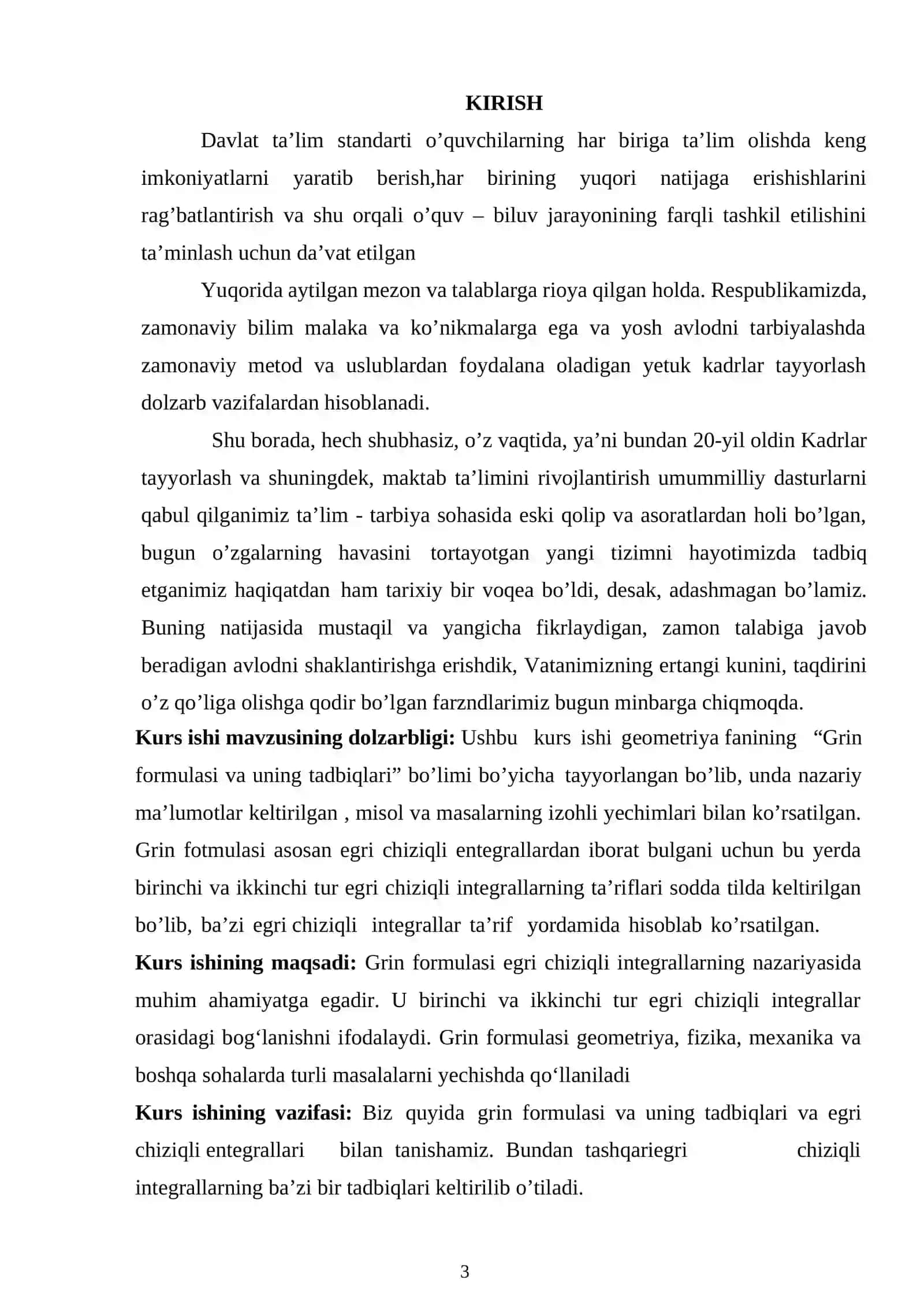 Grin formulasi va uningtadbiqlari 2