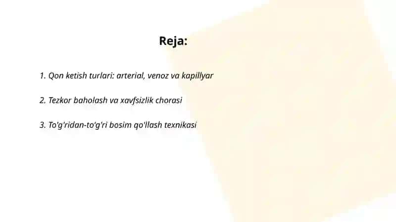 Qon ketishida birinchi yordam 2