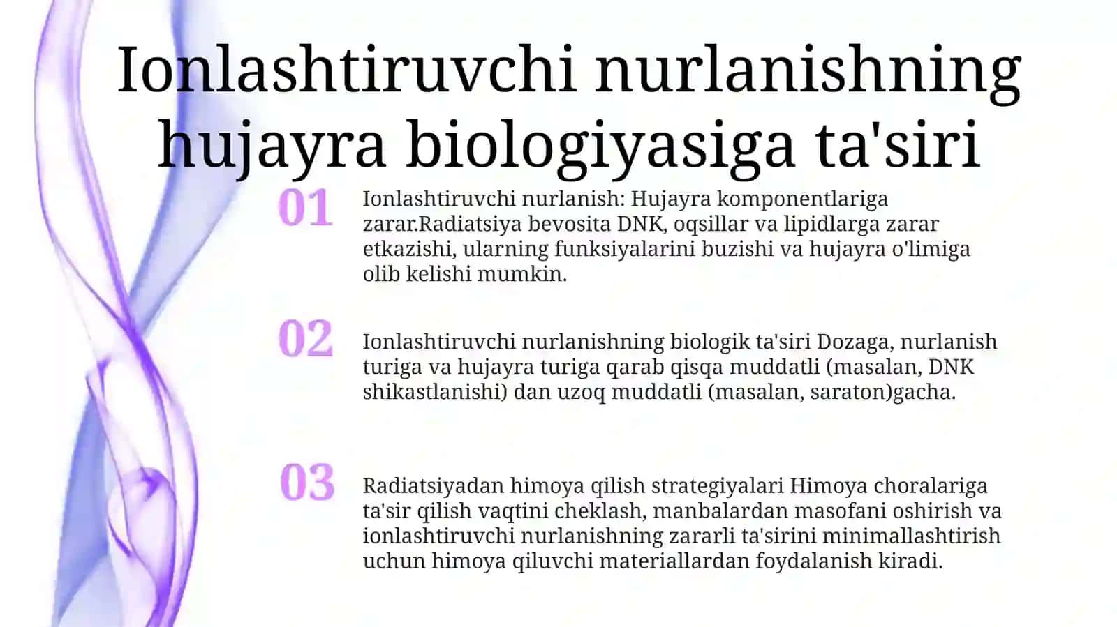 Ion Nurlarining Hujayraga Tasiri 2