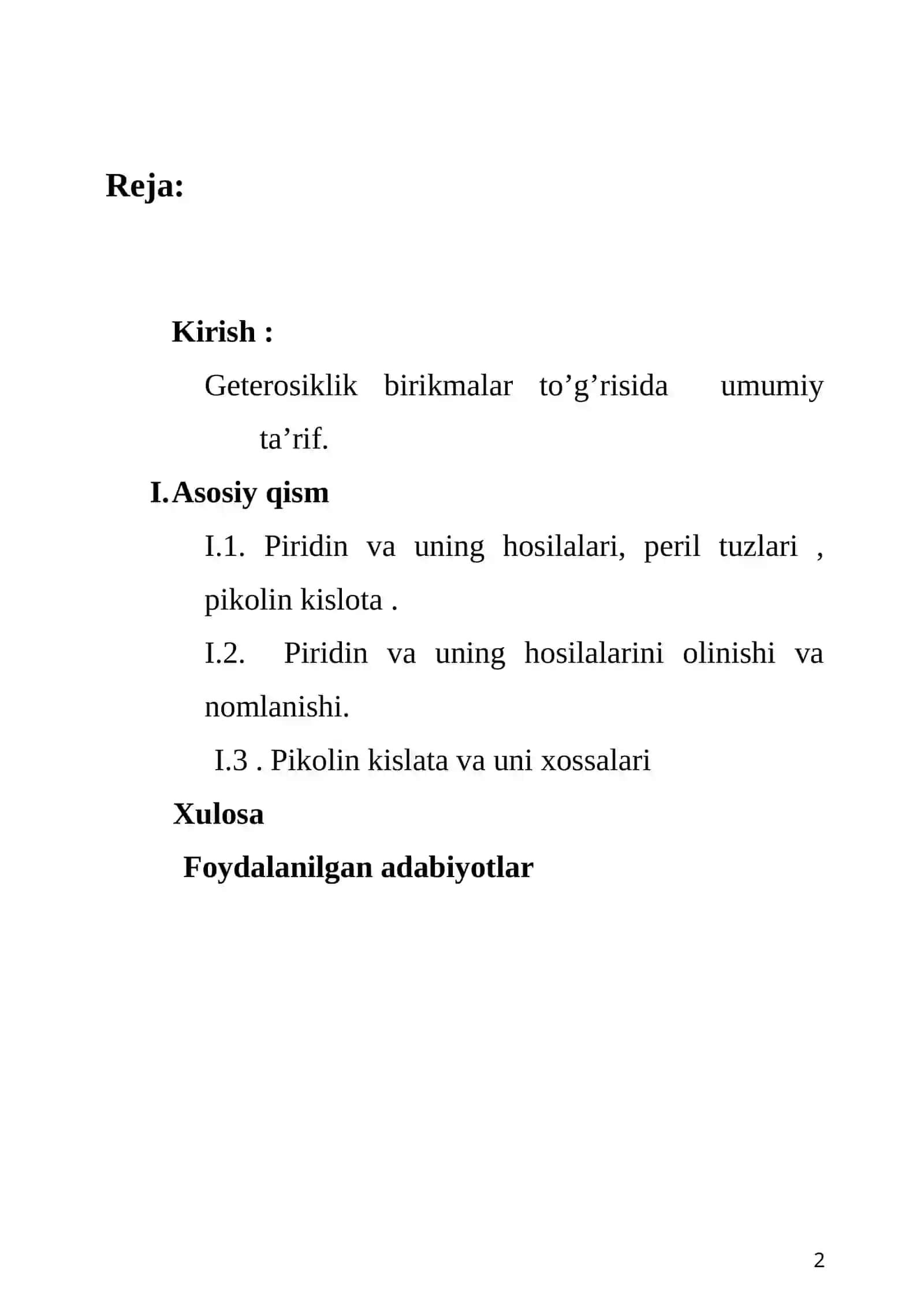 Pikolin kislotasi va uning xosilalari 2