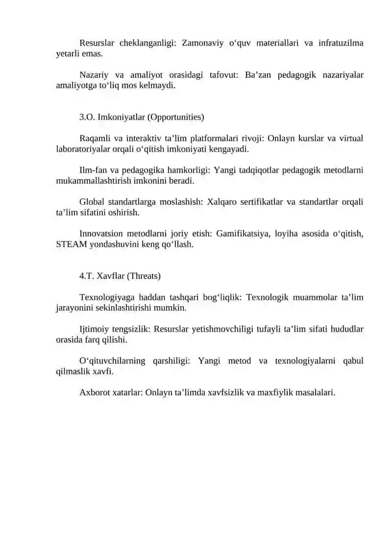 SWOT tahlili 2