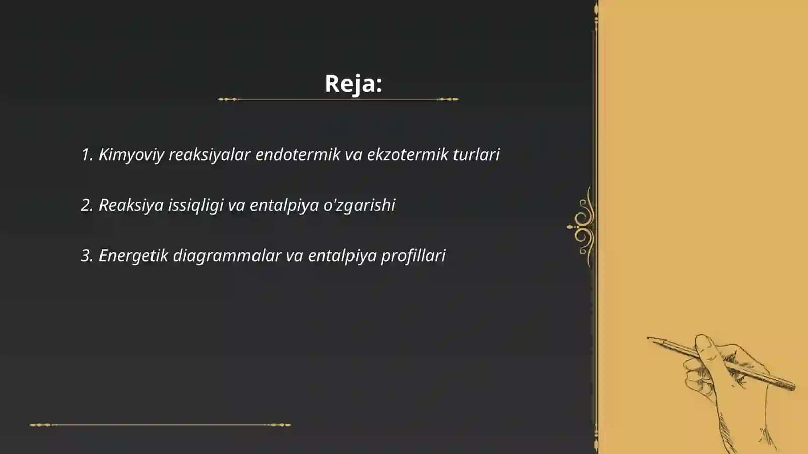 Kimyovviy Reaksiyalarning energitikasi va yo'nalishi 2