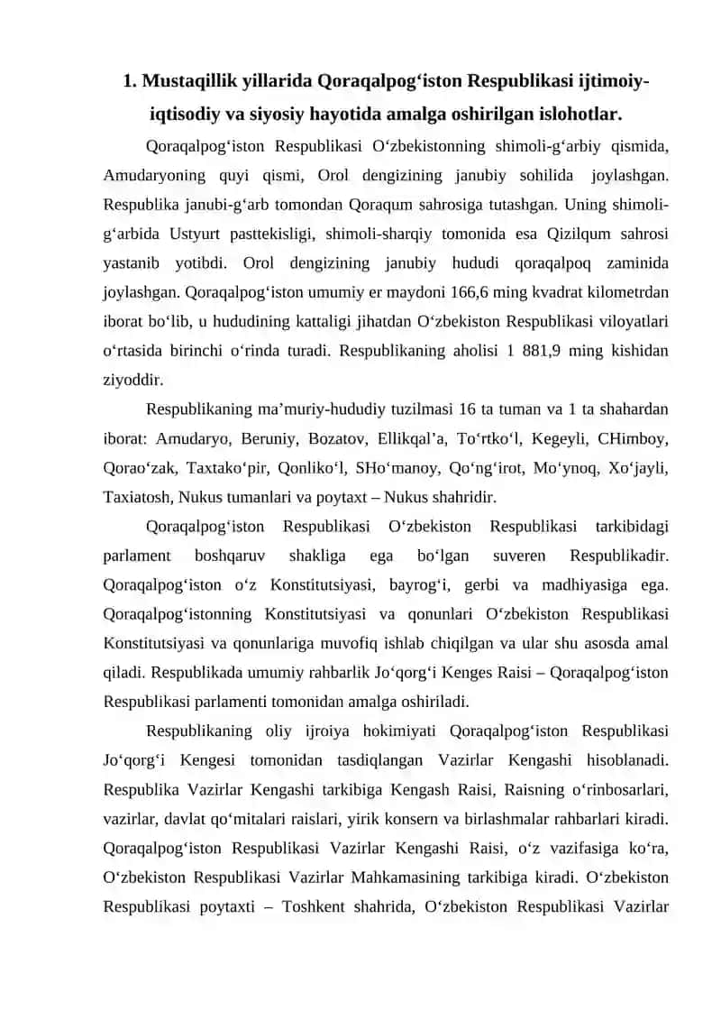 MUSTAQILLIK YILLARIDA QORAQALPOG’ISTON RESPUBLIKASI. 2