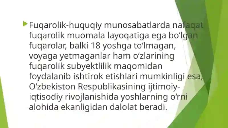 Oila qonunchiligida voyagayetmaganlarning huquq va majburiyatlari 2