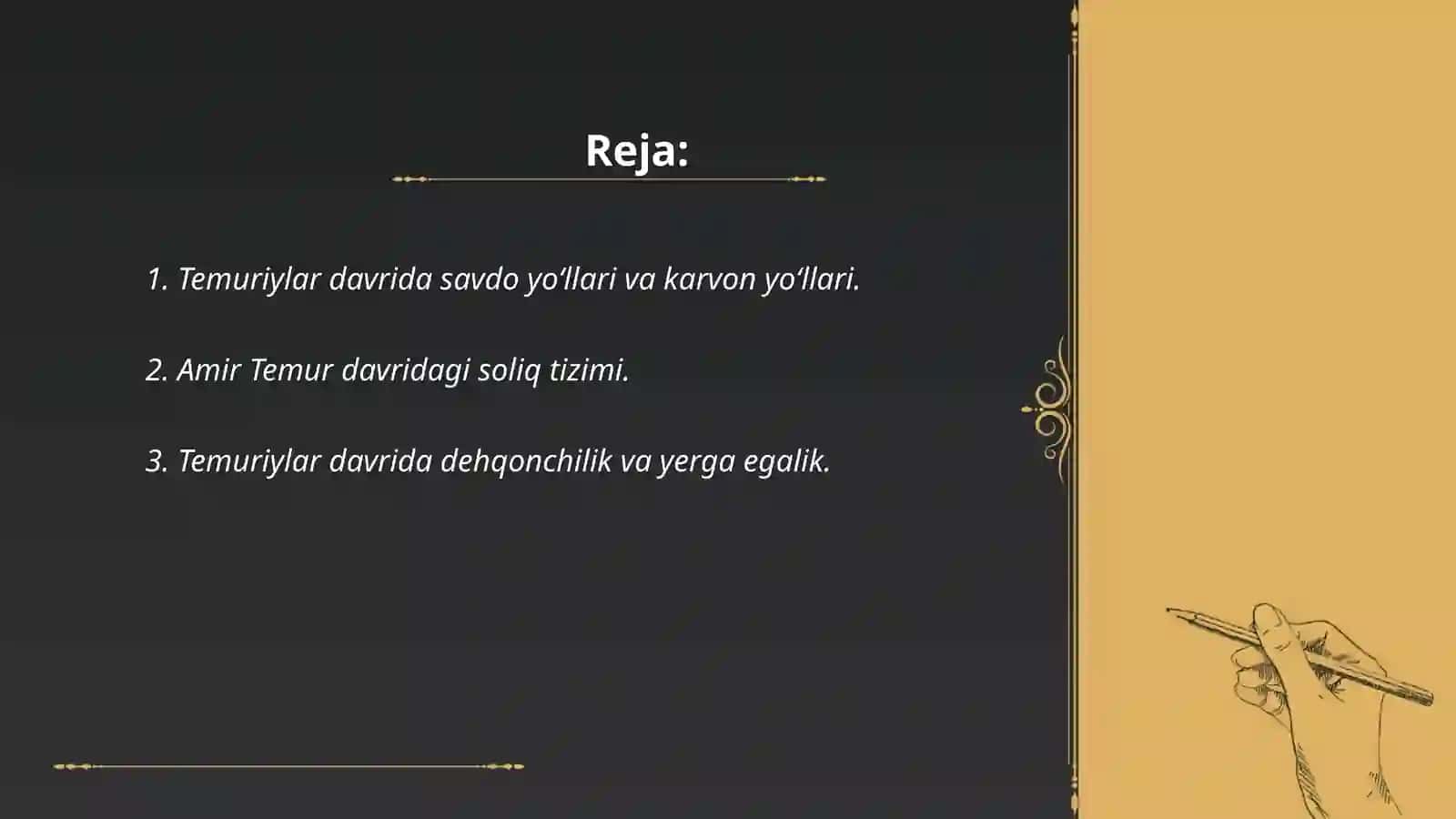O’RTA OSIYODA TEMURIYLAR DAVRIGACHA VA AMIR TEMUR VA TEMURIYLAR DAVRIDAGI IQTISODIY G‘OYALAR VA IQTISODIY SIYOSAT 2