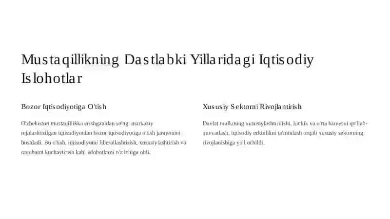 O'zbekiston mustaqillik yillarida qishloq xo'jalagi va sanoat yo'nalishida o'zgarishlar 2