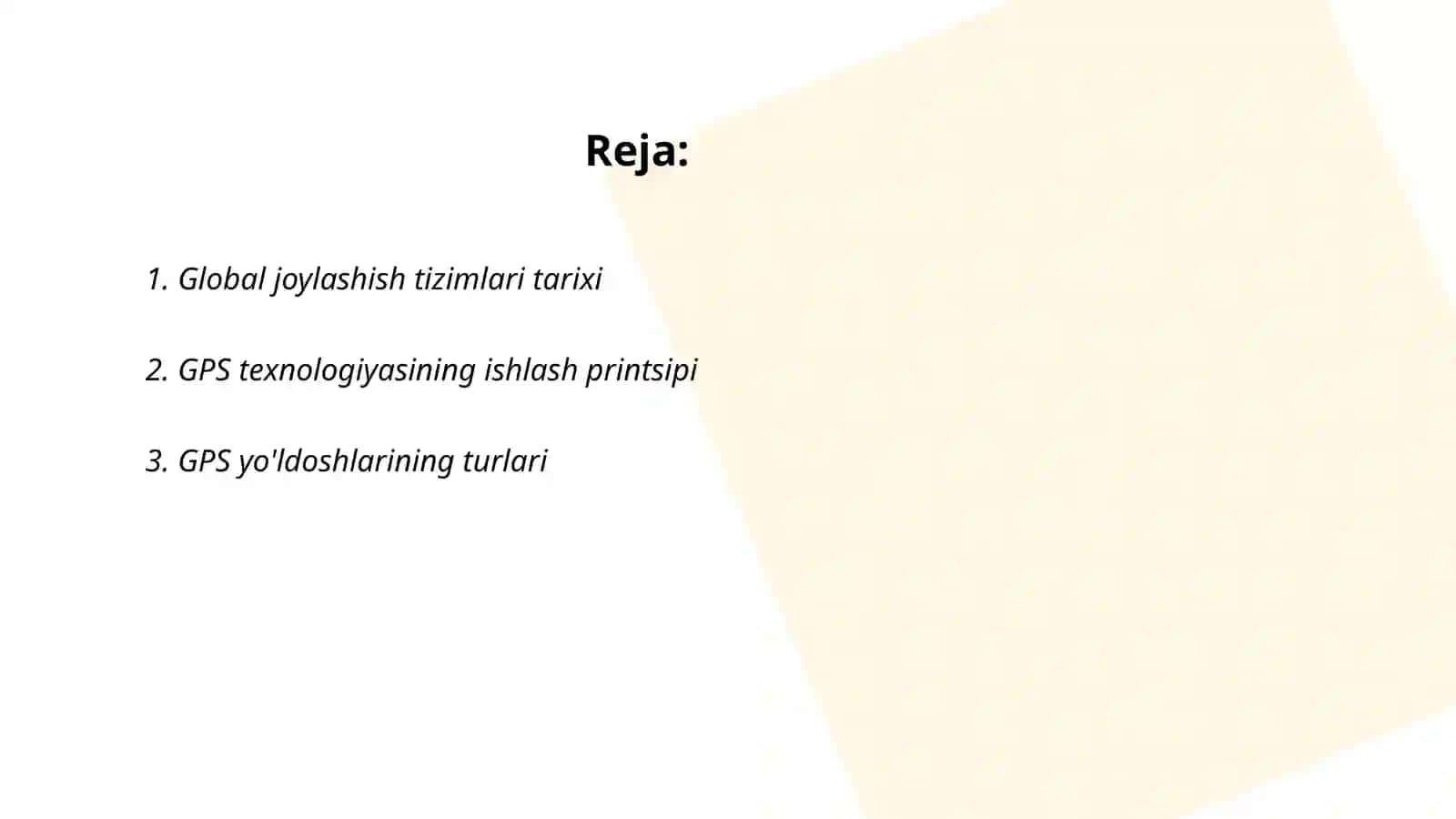 Global joylashish tizimlari tarixi 2