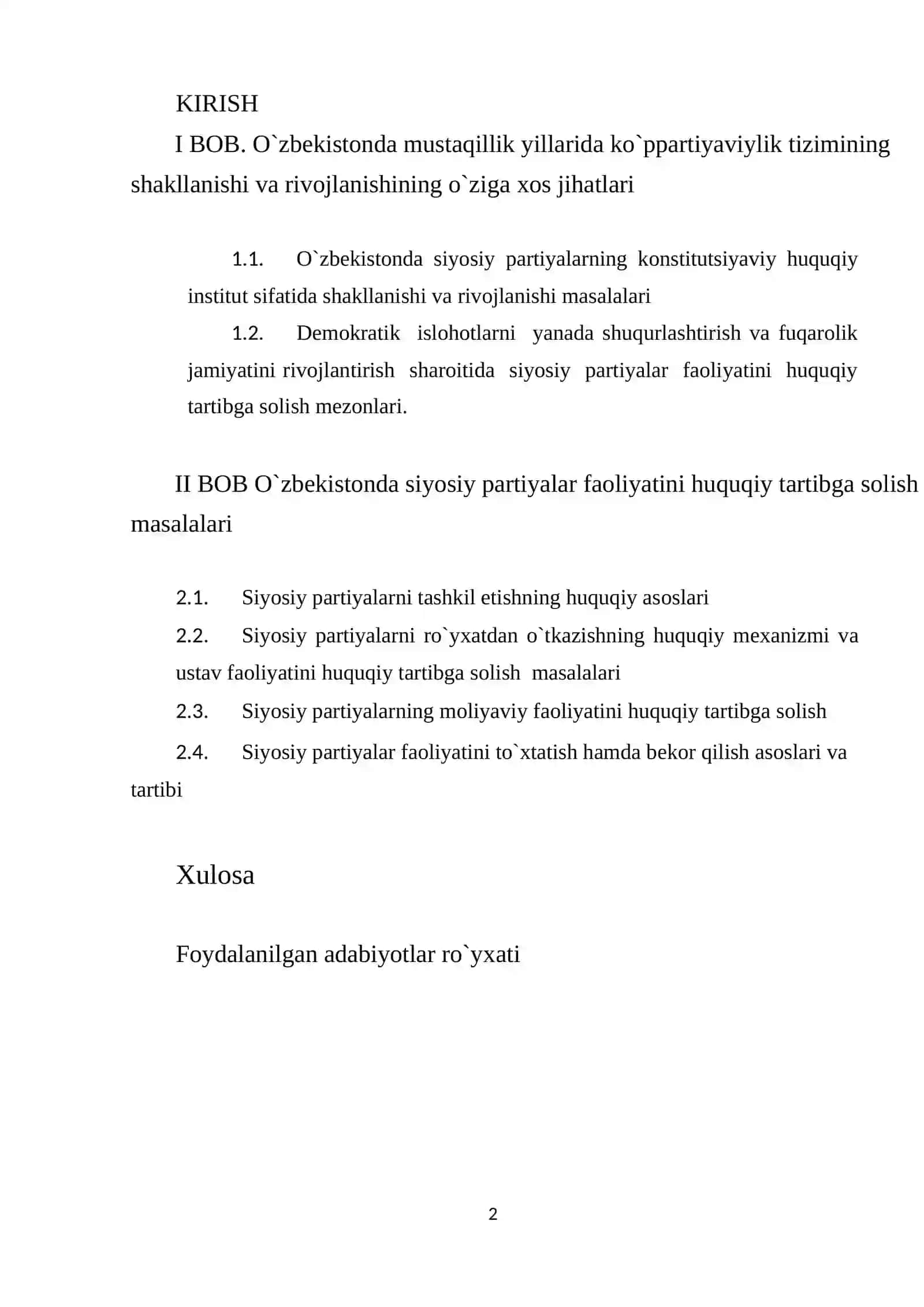 O`zbekistonda siyosiy partiyalar faoliyatining huquqiy tartibga solish masalalari 2