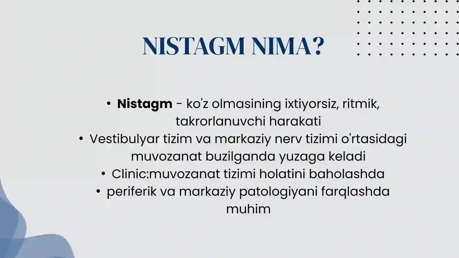 NISTAGM VA UNING TURLARI 2
