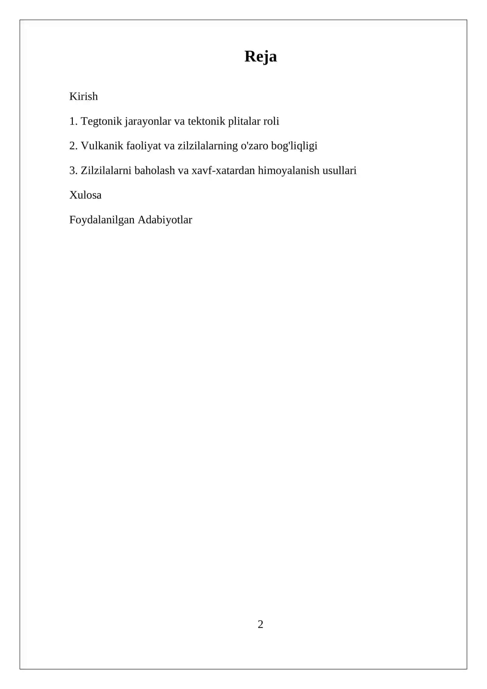 ZILZILALAR VA ULARNI PAYDO BO'LISH SABABLARI 2