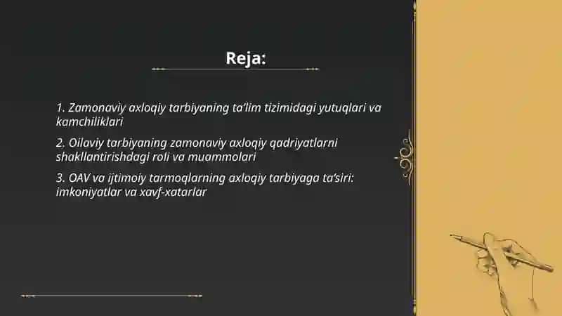 Zamonaviy axloqiy tarbiyaning yutuqlari va kamchiliklari 2