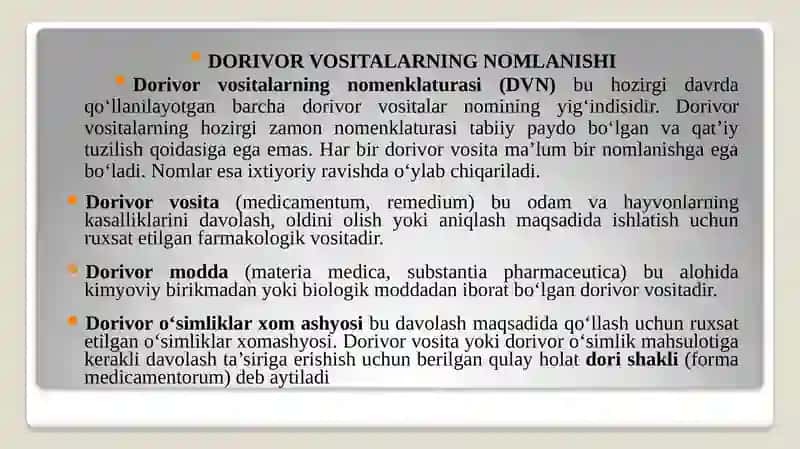 FARMATSEVTIK TERMINOLOGIYAGA KIRISH 2