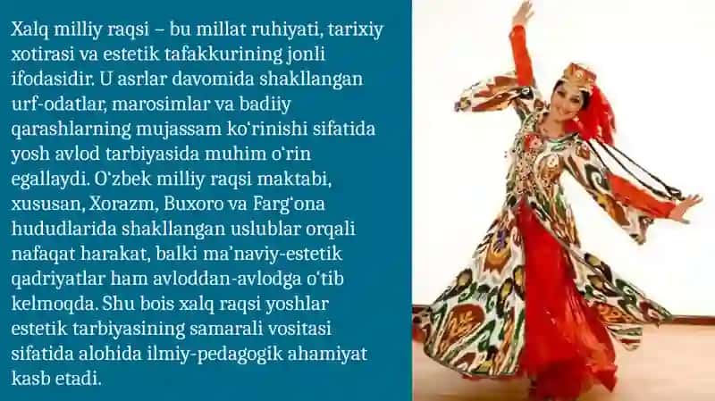 xalq milliy raqsining yoshlar estetik tarbiyasidagi ahamiyati raqs elementlarini rasmlarda chizib aks ettirish 2