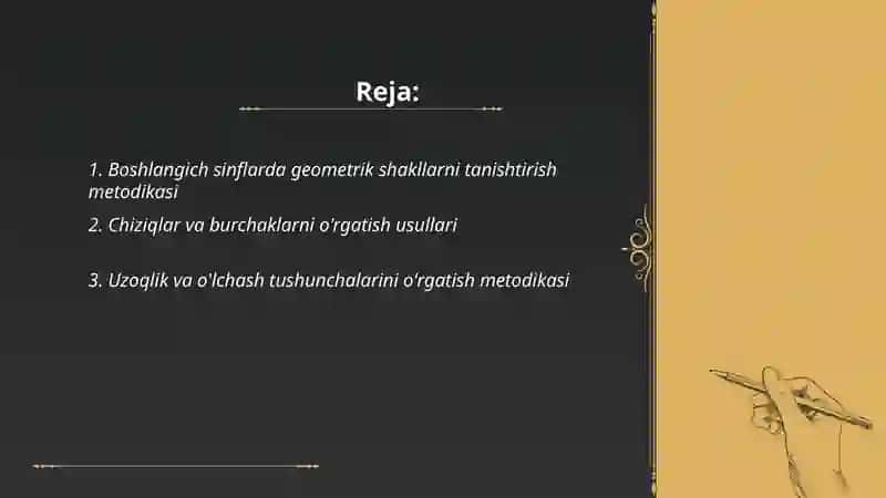 Boshlangich sinflarda geometriya elementlarini orgatish metodikasi 2