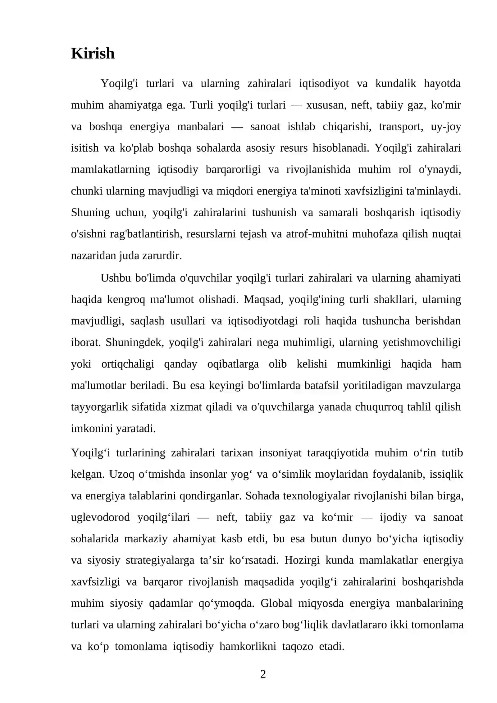 Yoqilg'i turlari zahiralari va ahamiyati 2