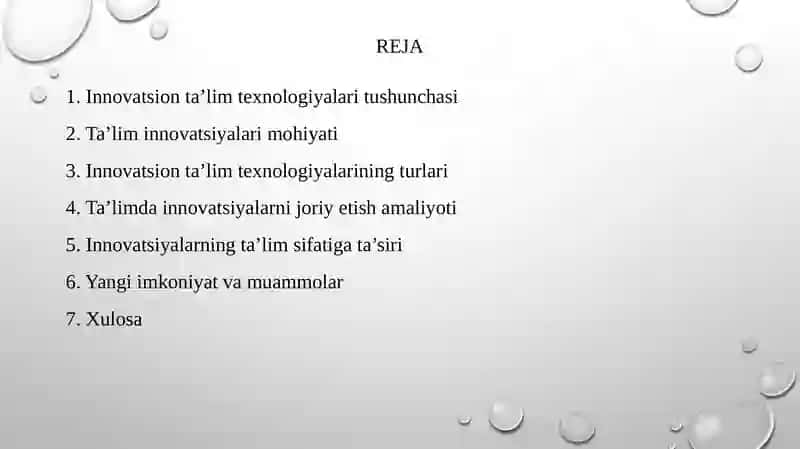 Innovatsion ta'lim texnologiyalari va ta'lim innovatsiyalari 2