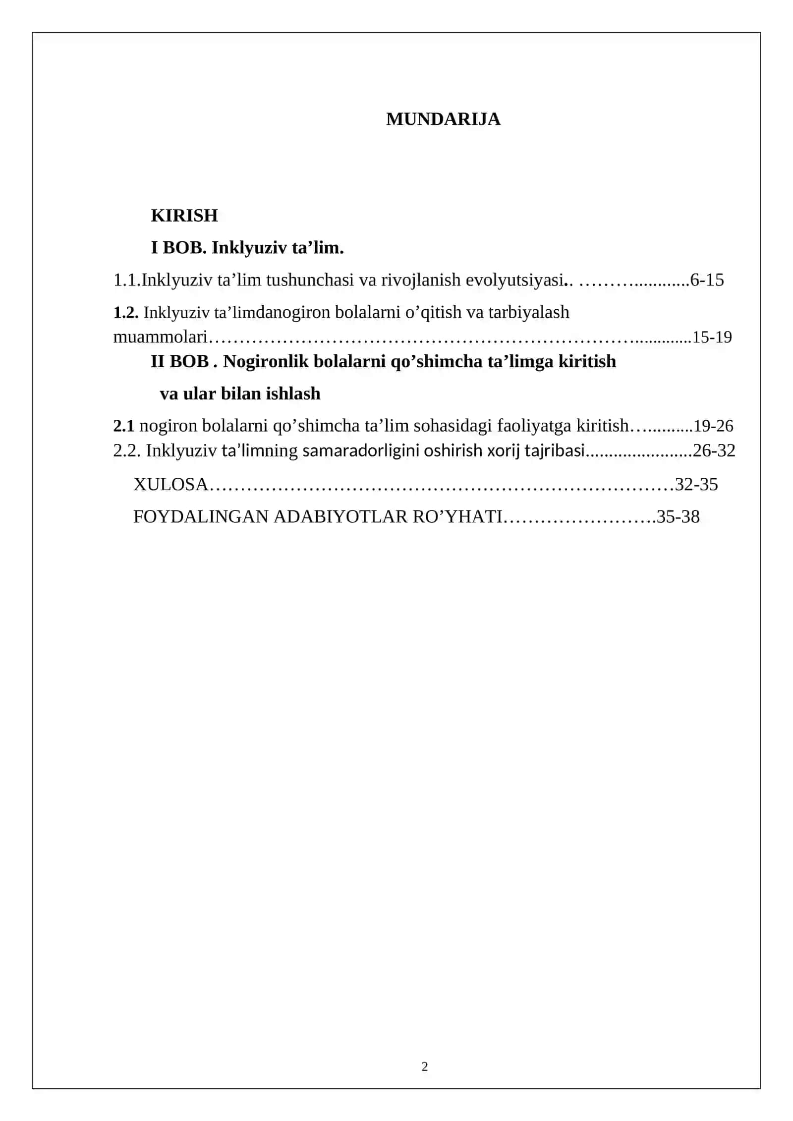 Inklyuziv ta’lim modellari 2