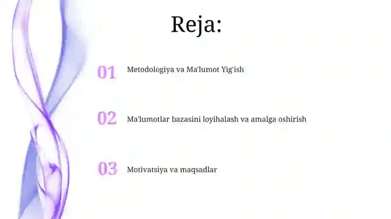 Ma'lumotlar bazasini loyihalash va amalga oshirish 2