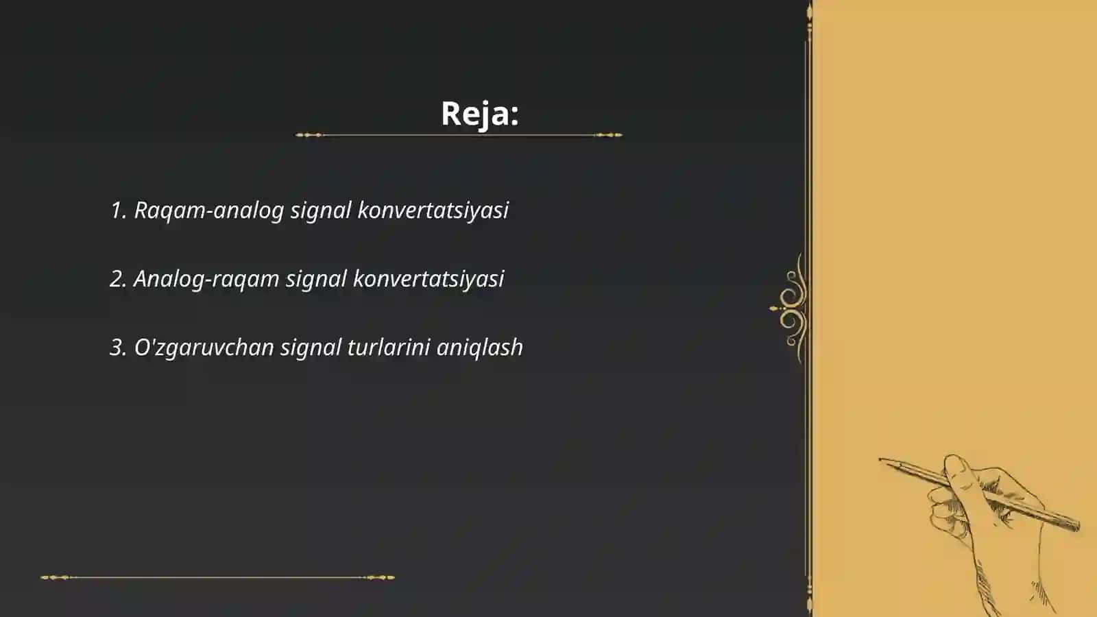 Raqam-analog va analog -raqam signallarni ózgartirish usullari ishlash prinsipi 2