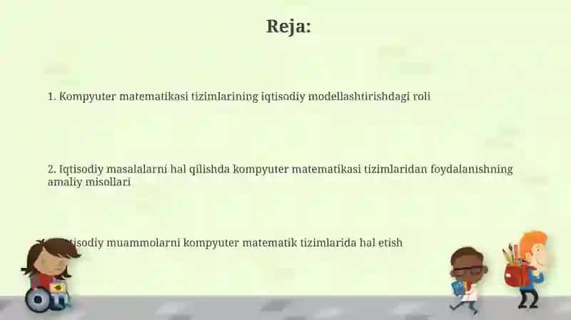 Iqtisodiy muammolarni modellashtirish 2