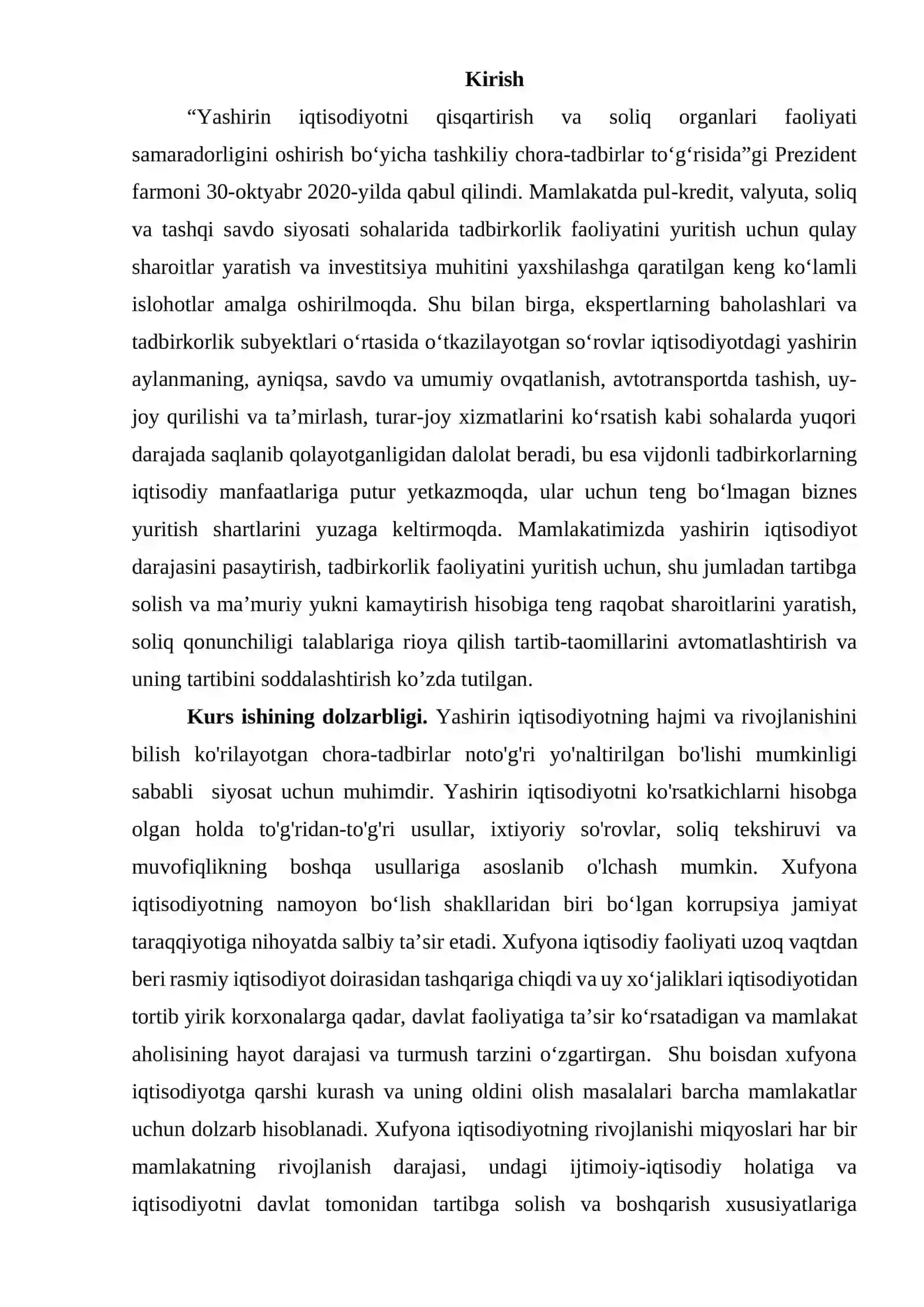 Xufyona iqtisodiyotning o’rni va uni o’lchash yo’llari 2