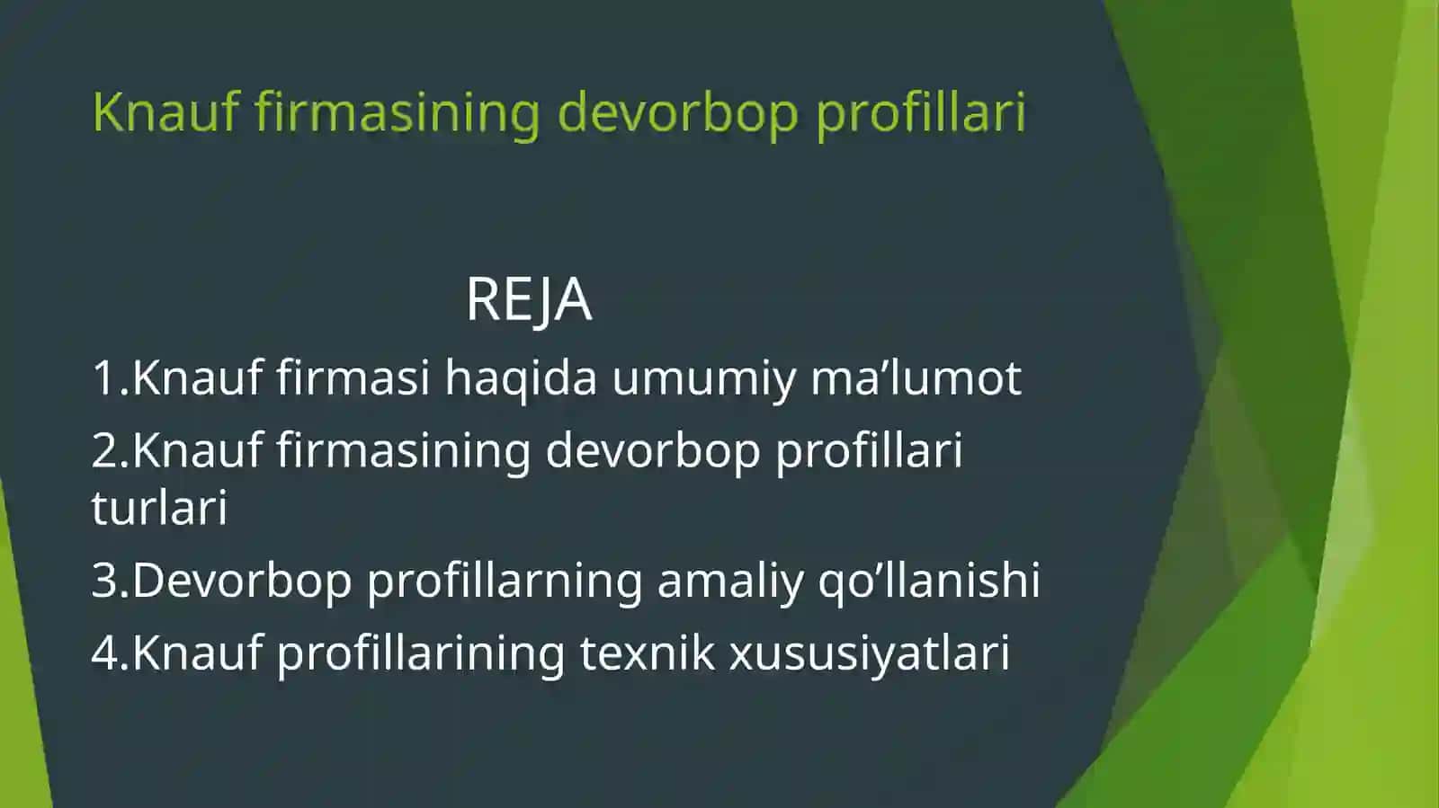 Zamonaviy qurilish materiallarining qo’llash texnologiyasi (Knauf misolida) 2