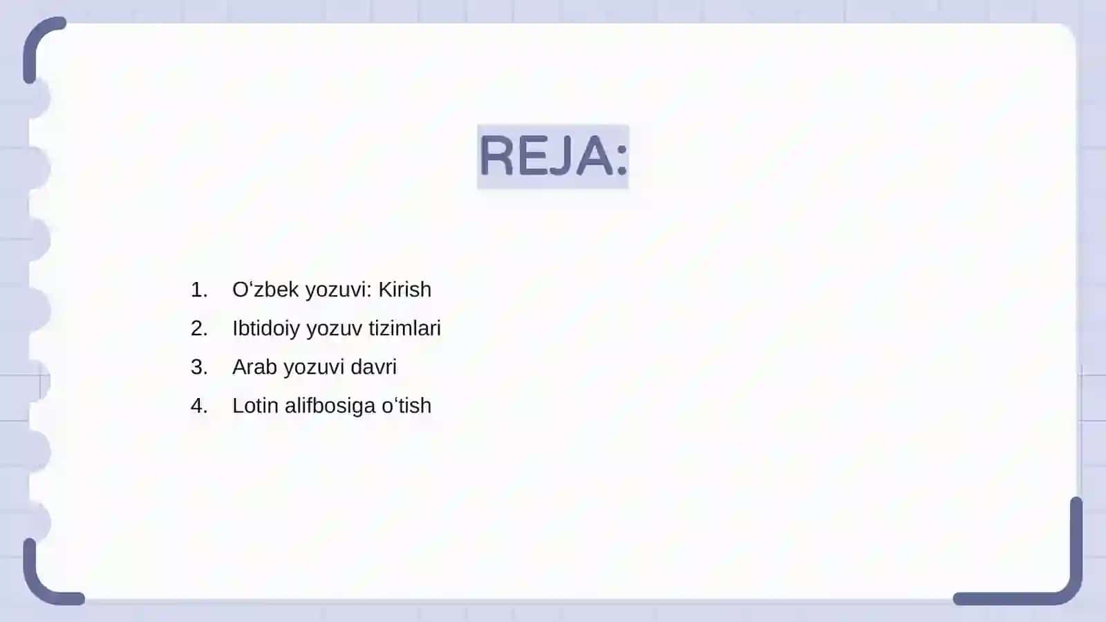 Oʻzbek yozuvi va alifbo tarixi haqida maʼlumot 2