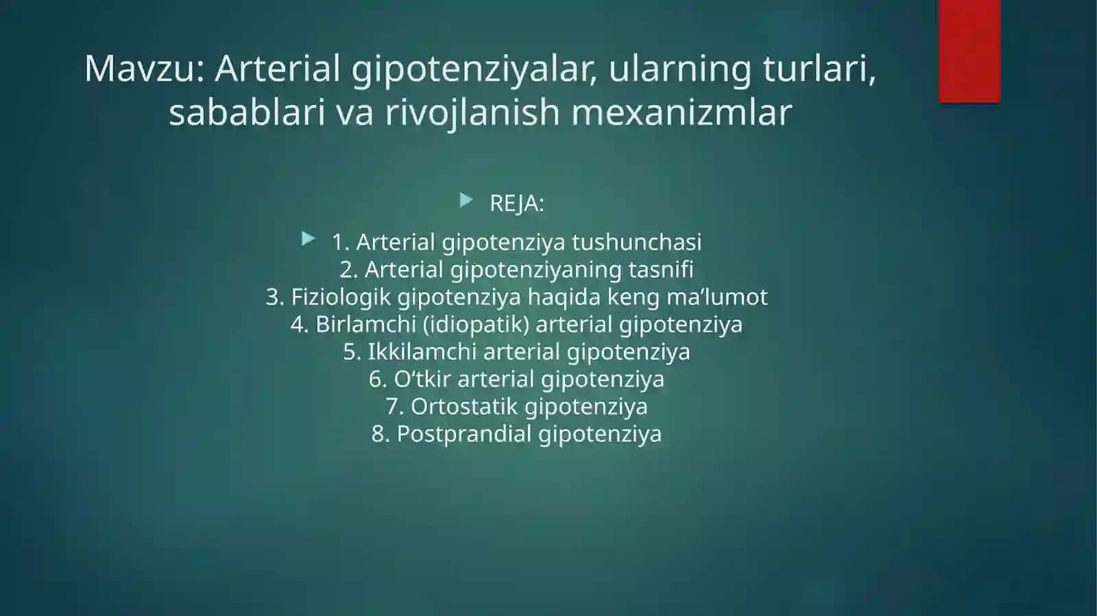 Arterial gipotenziya tushunchasi 2