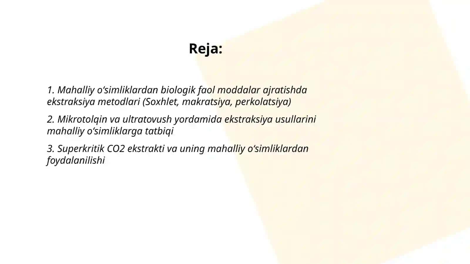 Mahalliy oʻsimliklardan biologik faol moddalar ajratish 2