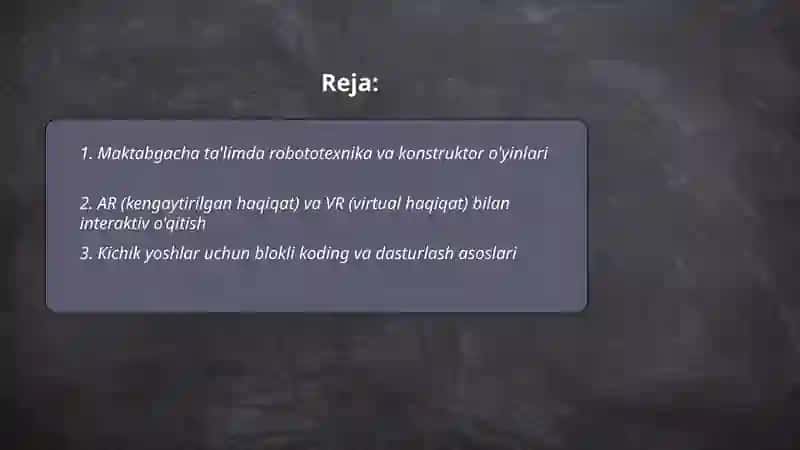 Robototexnika va konstruktor o'yinlari 2