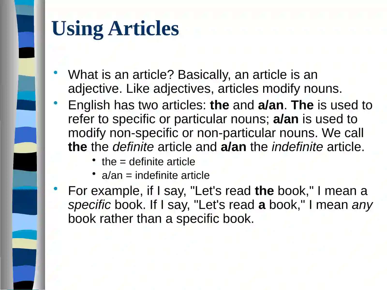 Articles: a/an/the 2