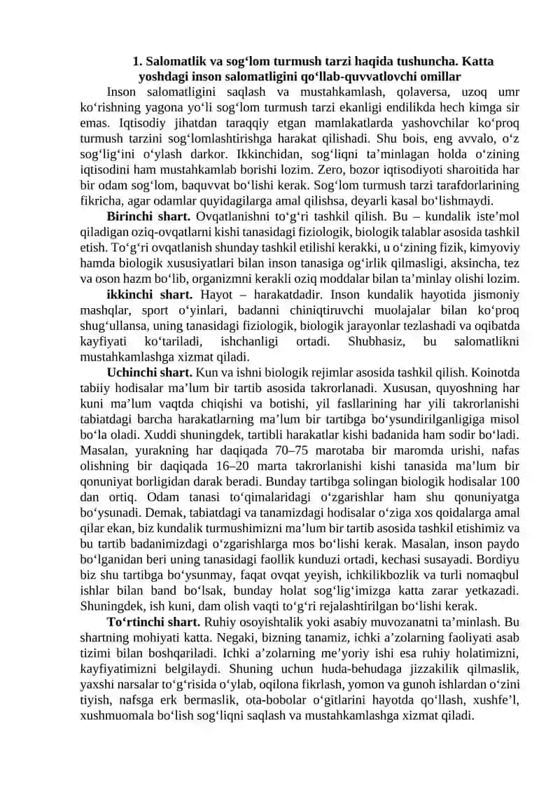 Salomatlik va sog‘lom turmush tarzi 2