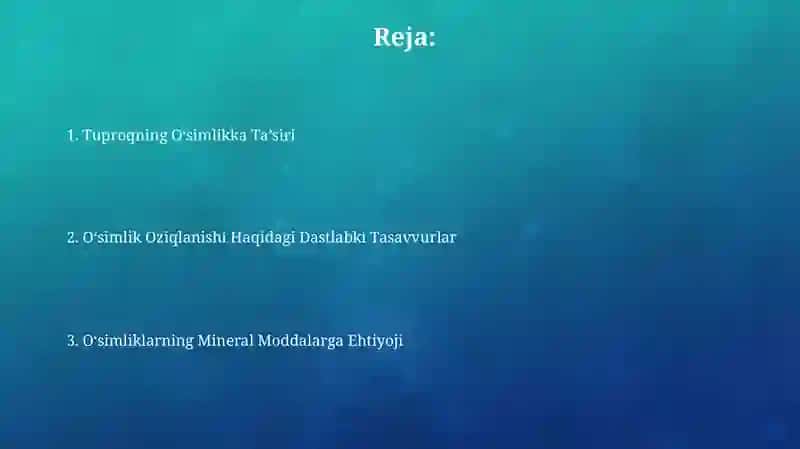 O'simliklarning ozilanishi haqida ilk fikrlar 2