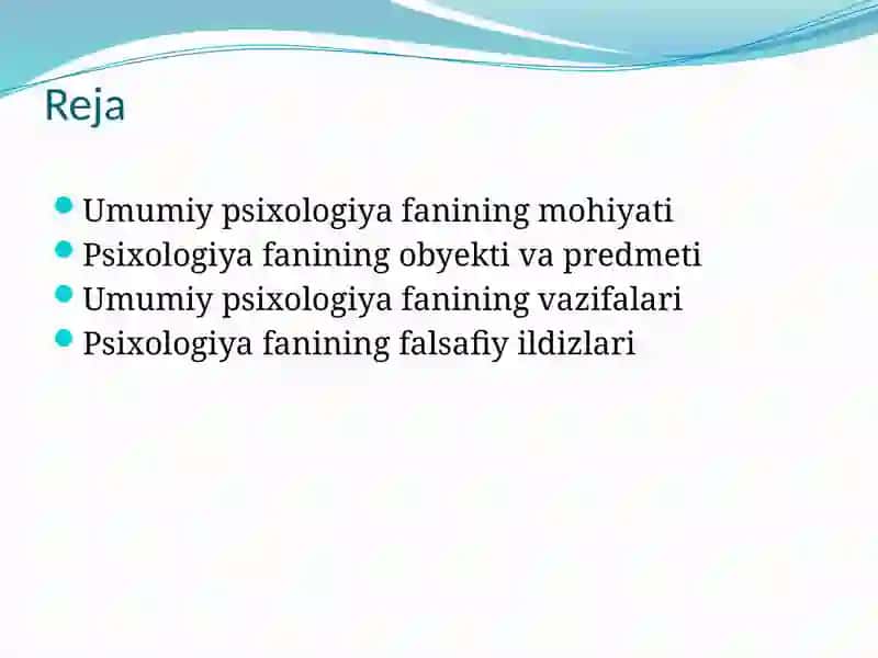 Umumiy Psixologiya Fanining Predmeti va Varivojlanishi Tarixi 2