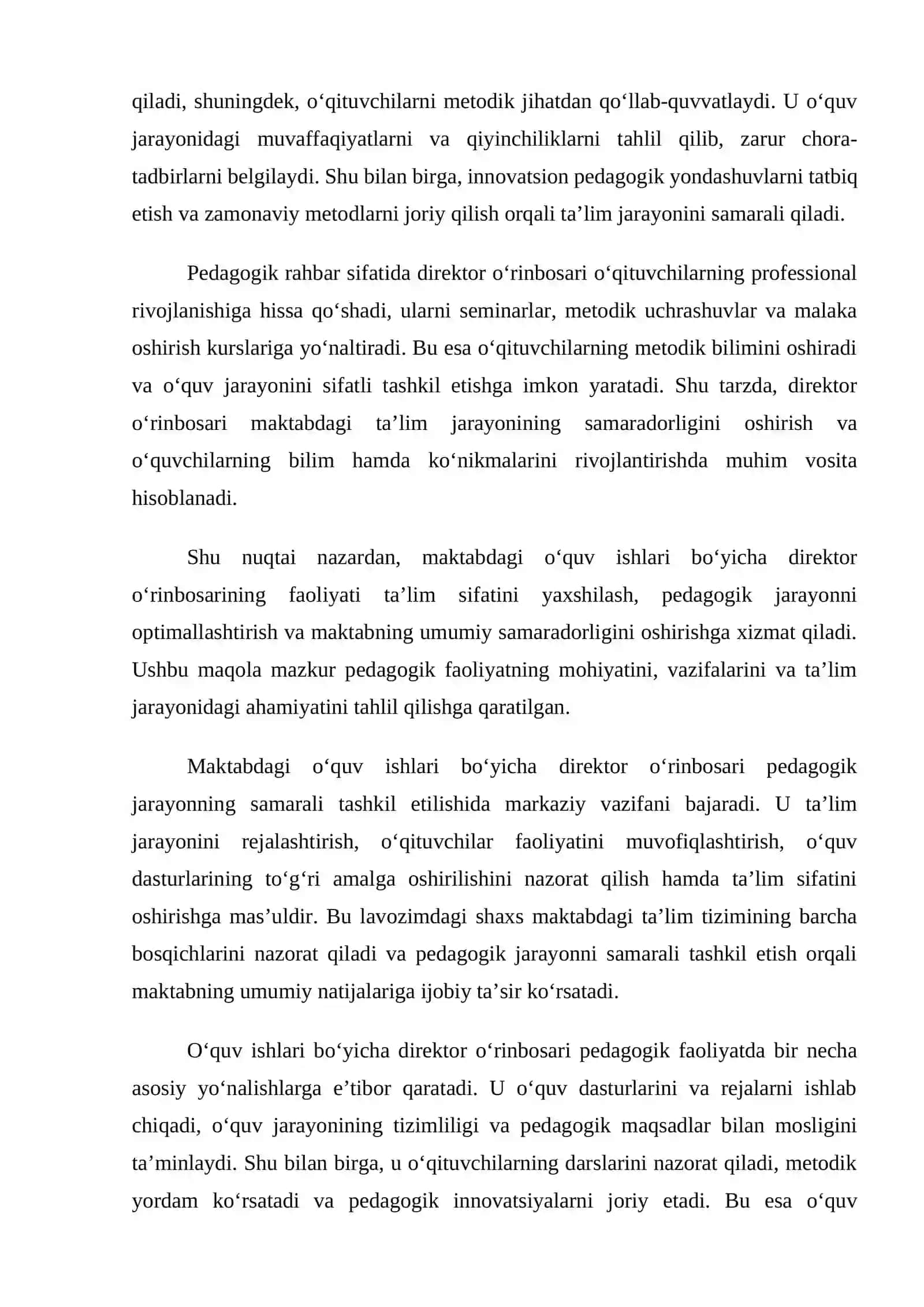 O‘quv ishlari bo‘yicha direktor o‘rinbosarining pedagogik faoliyati va ta’lim sifatini oshirishdagi roli 2