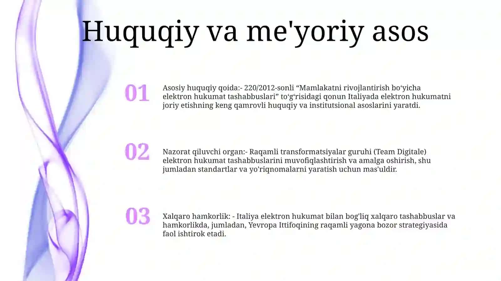 Elikitron Hukumat Joriy EtishningItalyaTajribasi 2