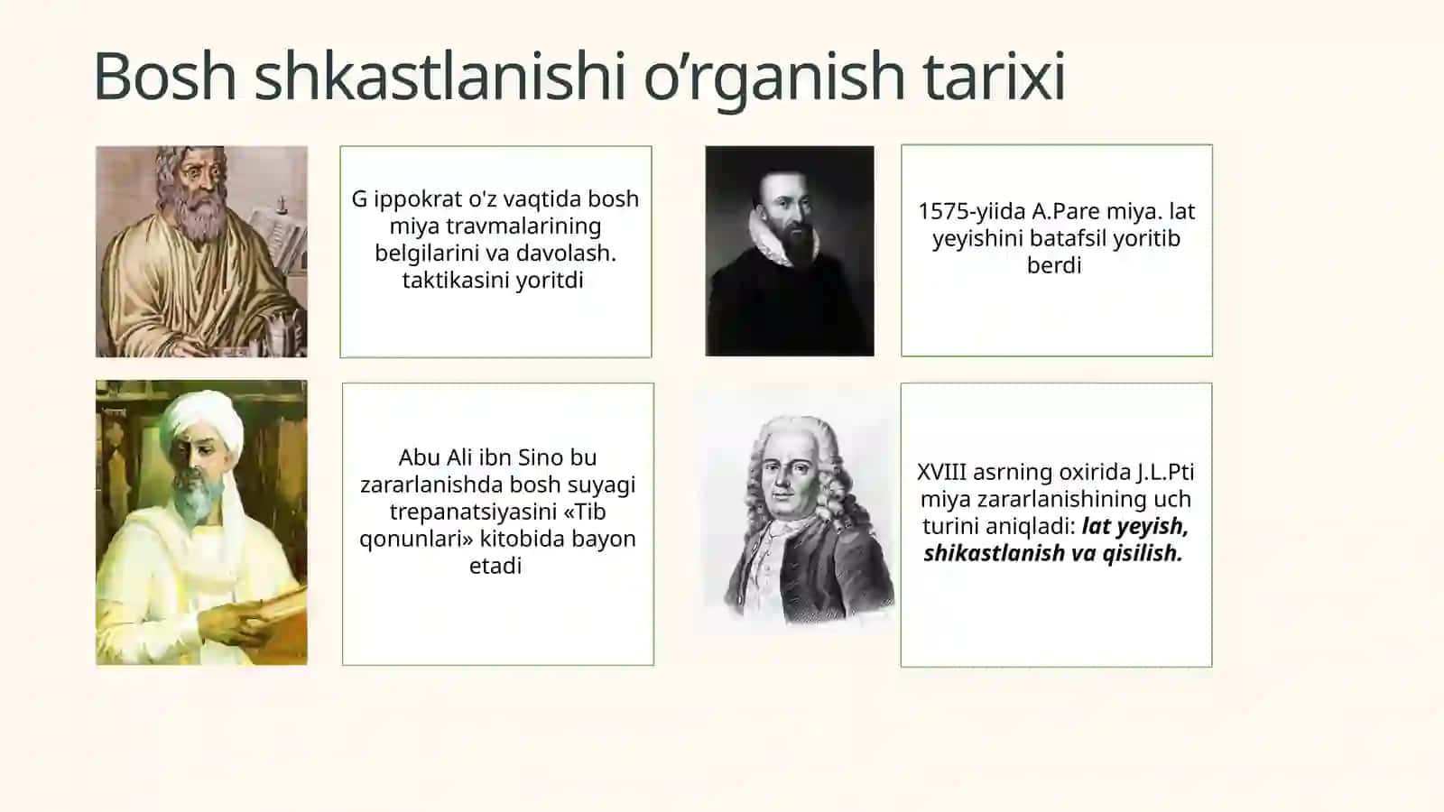 Bosh, Ko'krak qafasi, qorin shkastlanishi 2