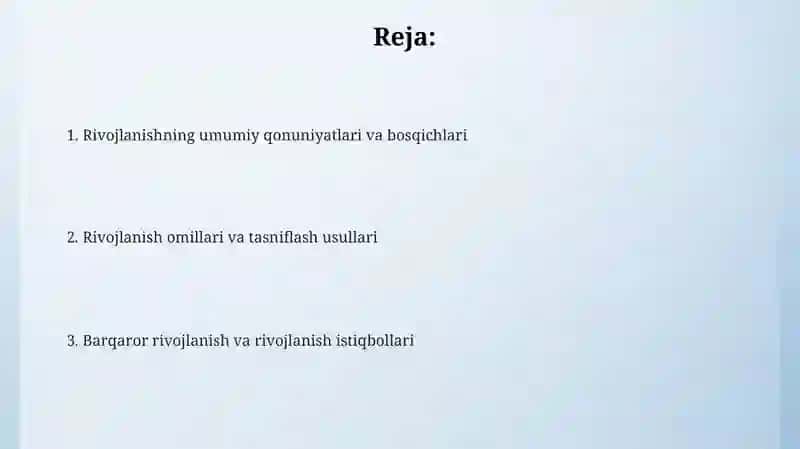 Rivojlanishning umumiy qonunlari va kategoriyalari 2